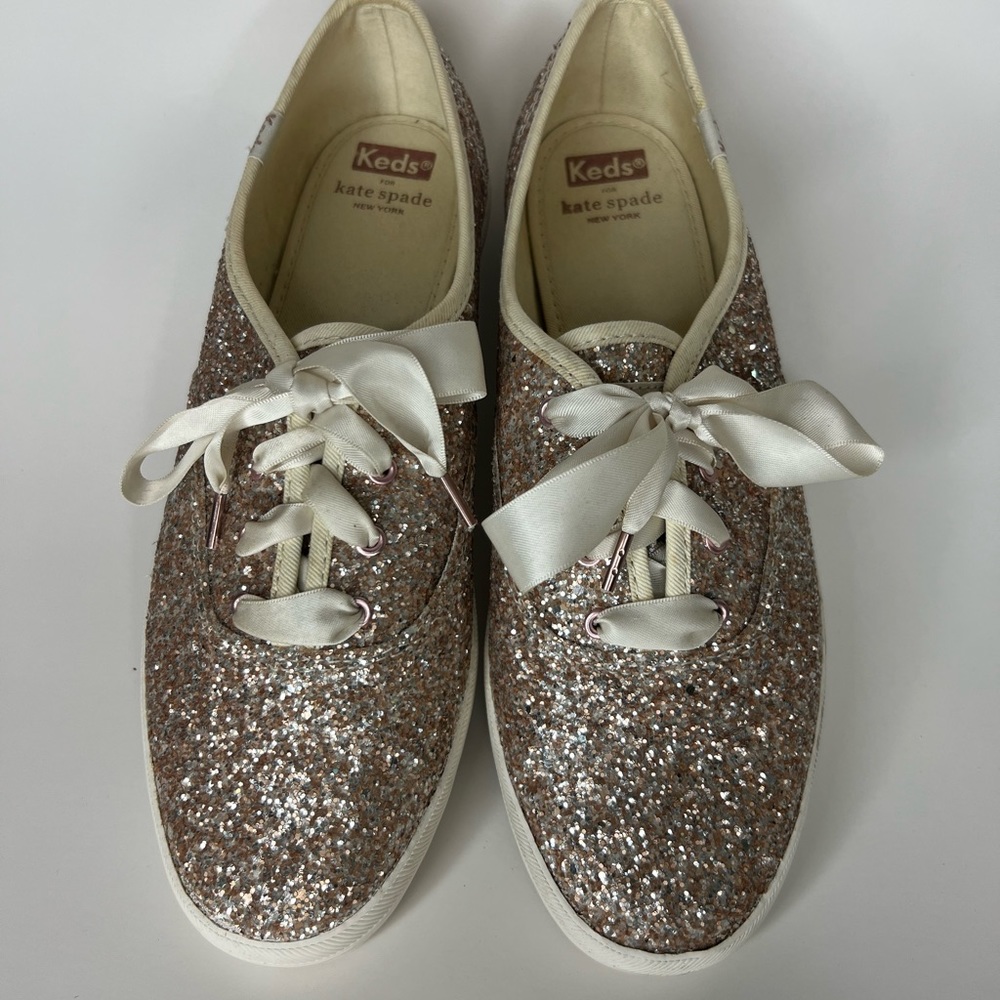 Kate Spade glitter Keds Rose Gold